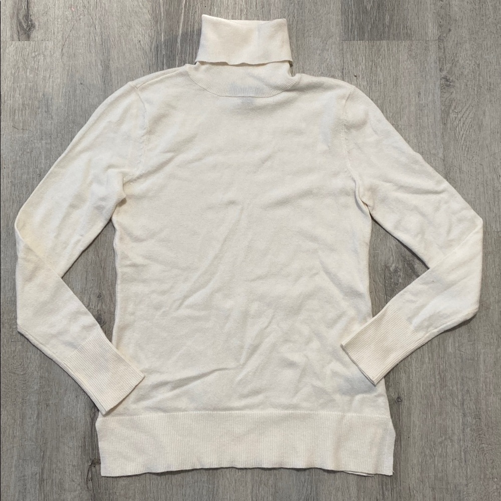 Boston Proper Cream Turtleneck Sweater
